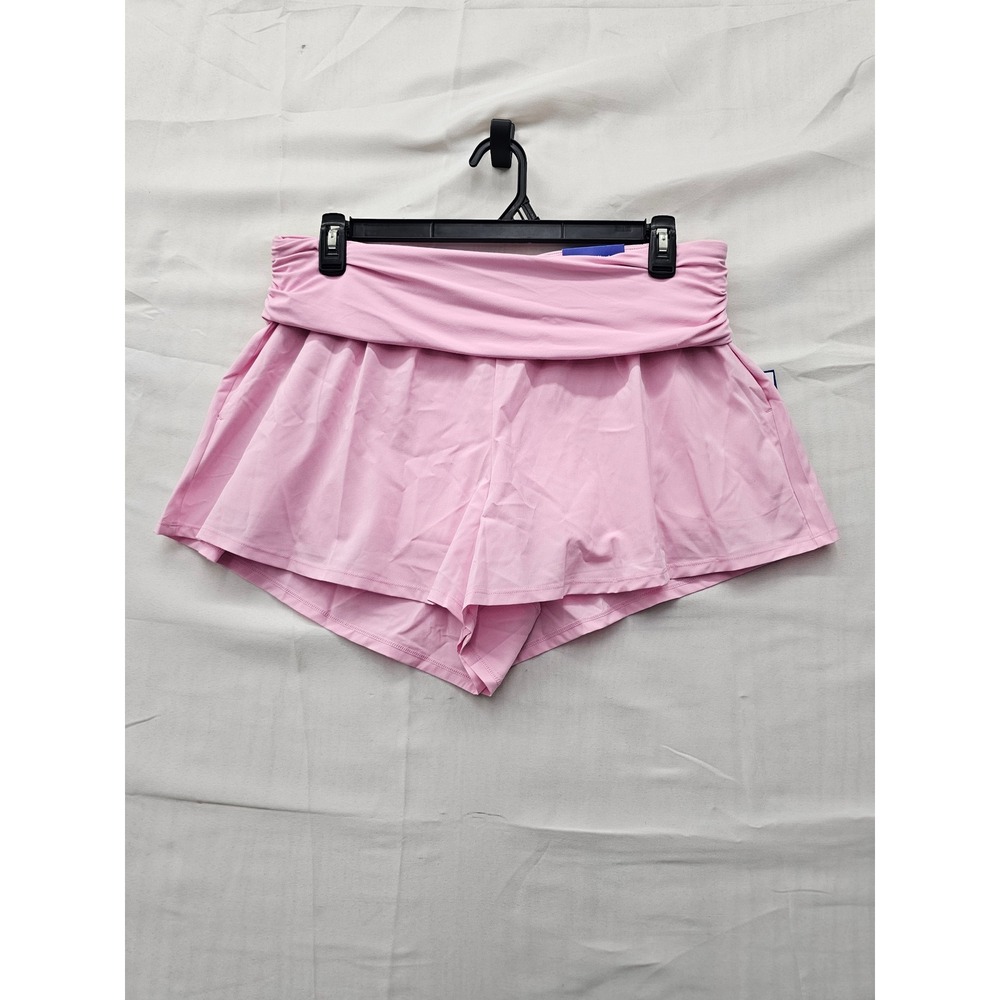 JoyLab Womens Fold Over Flowy Athletic Shorts Pink Polyester Blend Size Large